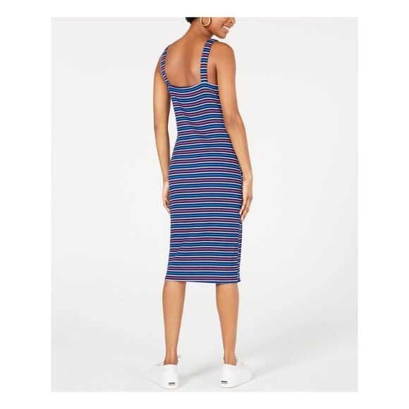 ULTRA FLIRT Womens Sleeveless Square Neck Midi Body Con Dress - Picture 2 of 4